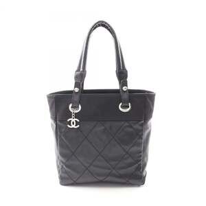 CHANEL Black Leather Tote Bag